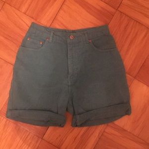 Teal 90s Denim Shorts  — high waisted
